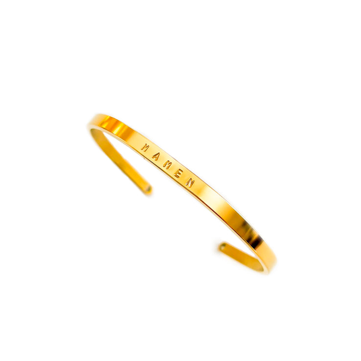 Brazalete dorado 4mm grabado.